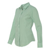 Van Heusen Women's Green Chicory Gingham Long Sleeve Dress Shirt
