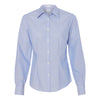 Van Heusen Women's Blue Crystal Non Iron Feather Stripe Long Sleeve Shirt