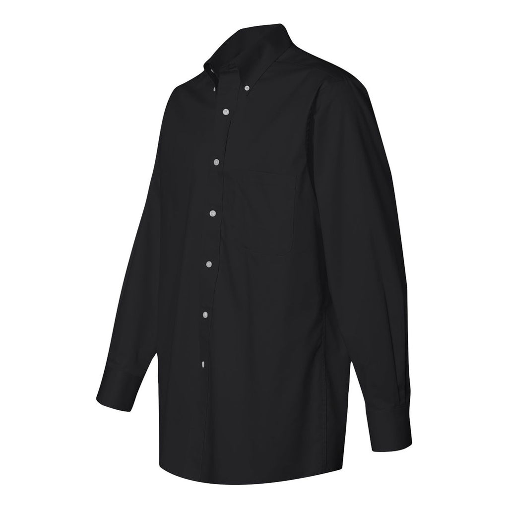 Van Heusen Men's Black Twill Long Sleeve Dress Shirt
