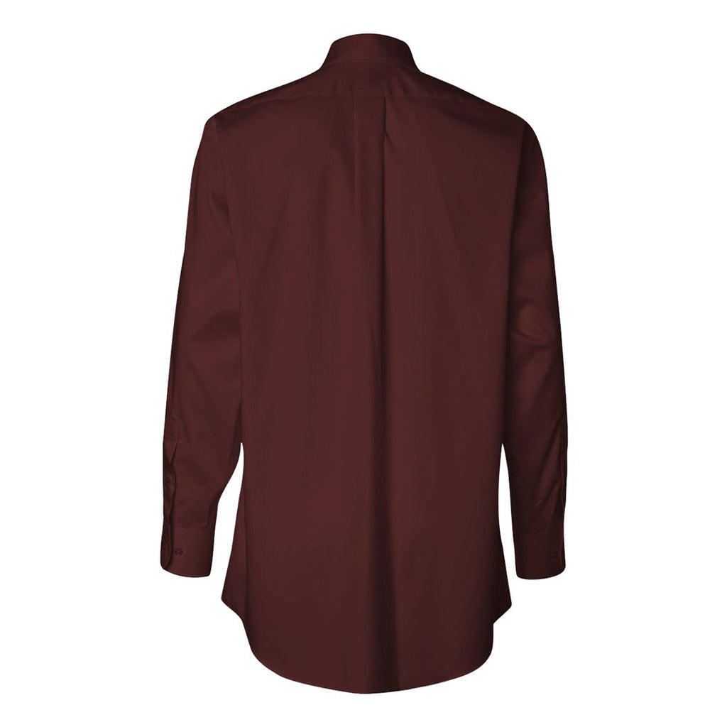 Van Heusen Men's Bordeaux Twill Long Sleeve Dress Shirt