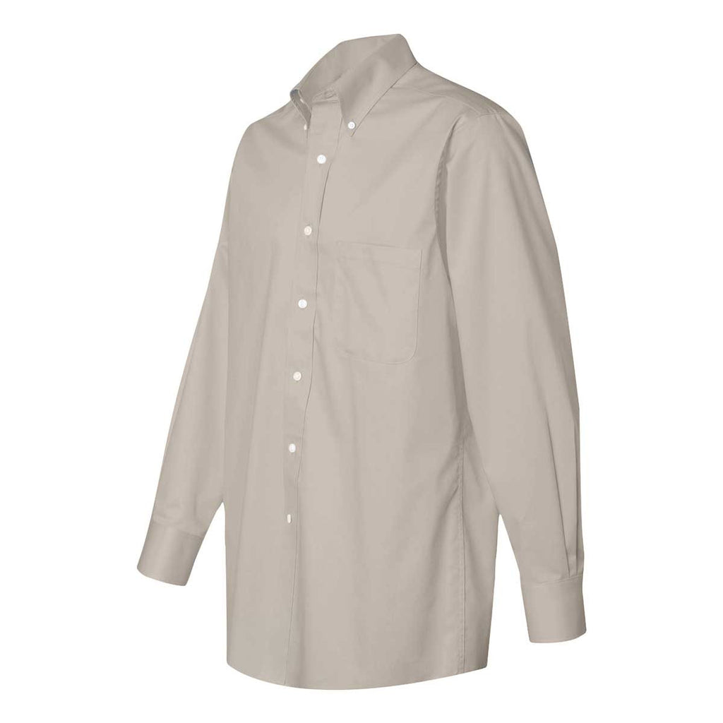 Van Heusen Men's Khaki Twill Long Sleeve Dress Shirt
