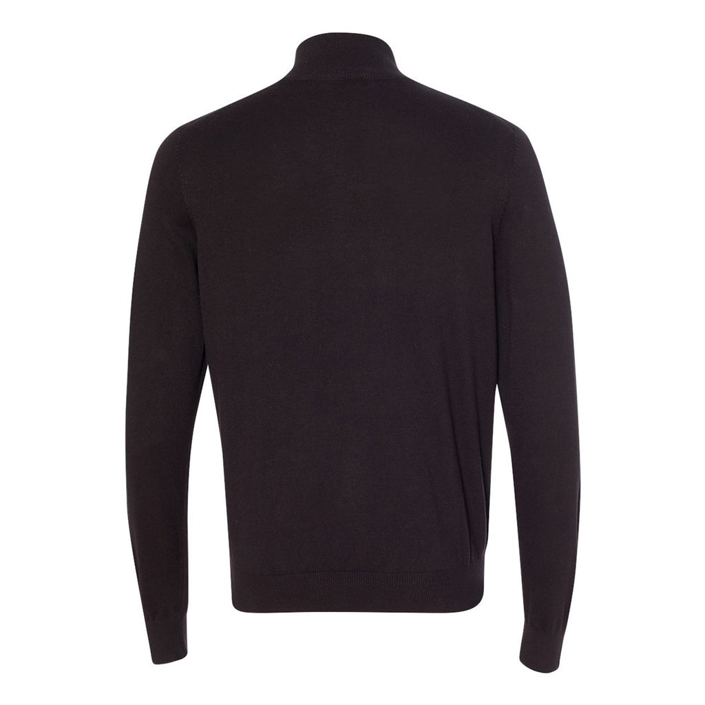 Van Heusen Men's Black Long Sleeve Quarter Zip Knit Sweater