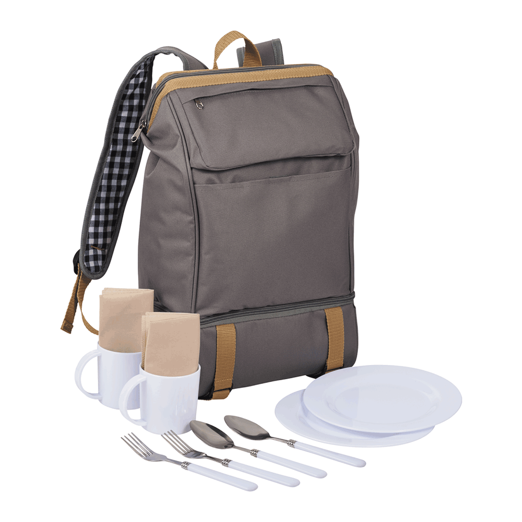 Leed's Grey Cafe Picnic Backpack for Two