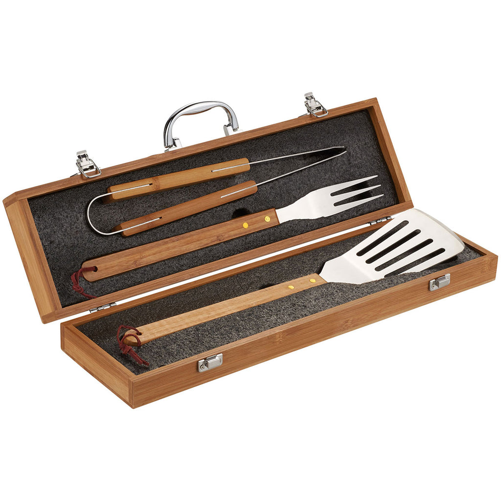 Leed's Wood Grill Master 3pc Bamboo BBQ Set