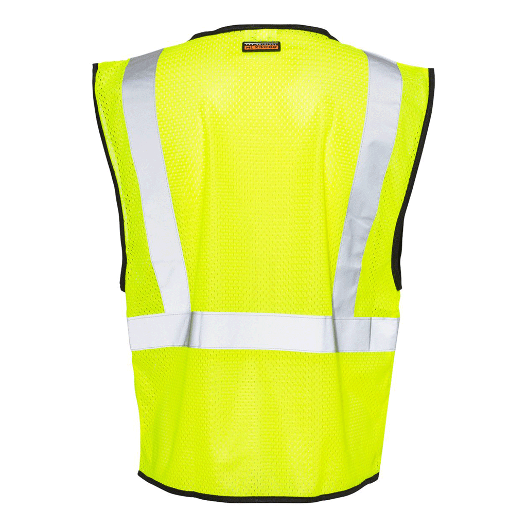 ML Kishigo Men's Lime Class 2 Zippered Mesh Economy Vest