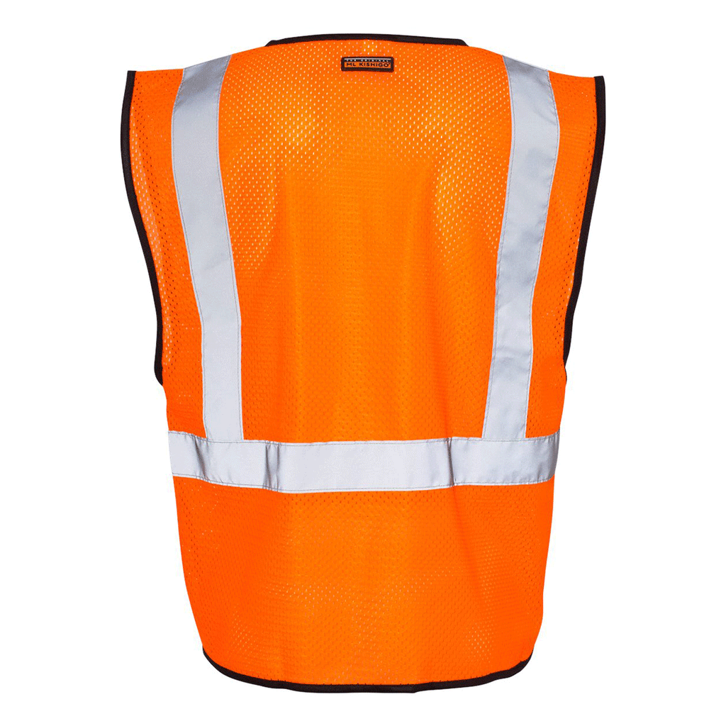 ML Kishigo Men's Orange Class 2 Zippered Mesh Economy Vest