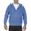 Comfort Colors Men's Flo Blue 9.5 oz. Full-Zip Hooded Sweatshirt