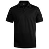 Edwards Men's Black Performance Flat-Knit Short Sleeve Polo