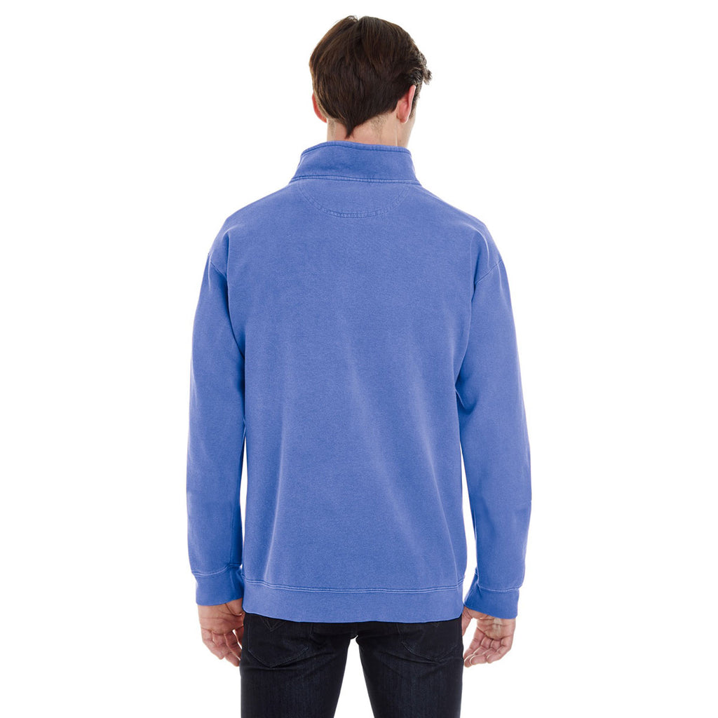 Comfort Colors Men's Flo Blue 9.5 oz. Quarter-Zip Sweatshirt