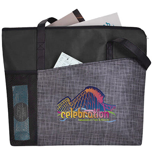 Good Value Charcoal/Black Select Pattern Non-Woven Tote