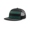 Richardson Dark Green Mesh Back Striped Trucker Flatbill Hat