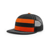 Richardson Orange Mesh Back Striped Trucker Flatbill Hat