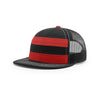 Richardson Red Mesh Back Striped Trucker Flatbill Hat