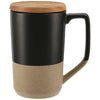 Leed's Black Tahoe Tea & Coffee 16oz Ceramic Mug with Wood Lid