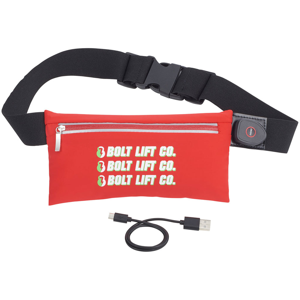 Leed's Red Lumos Rechargeable Light Up Fitness Belt