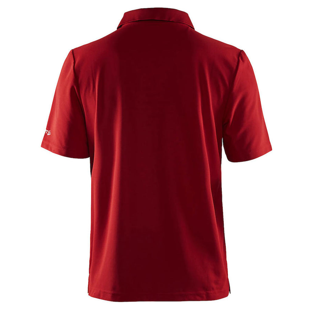 Craft Sports Men's Bright Red Classic Zip Polo
