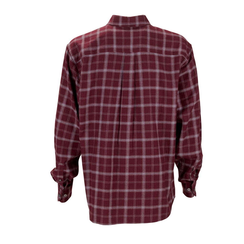 Vantage Men's Deep Maroon/Light Grey Check Brewer Flannel Shirt