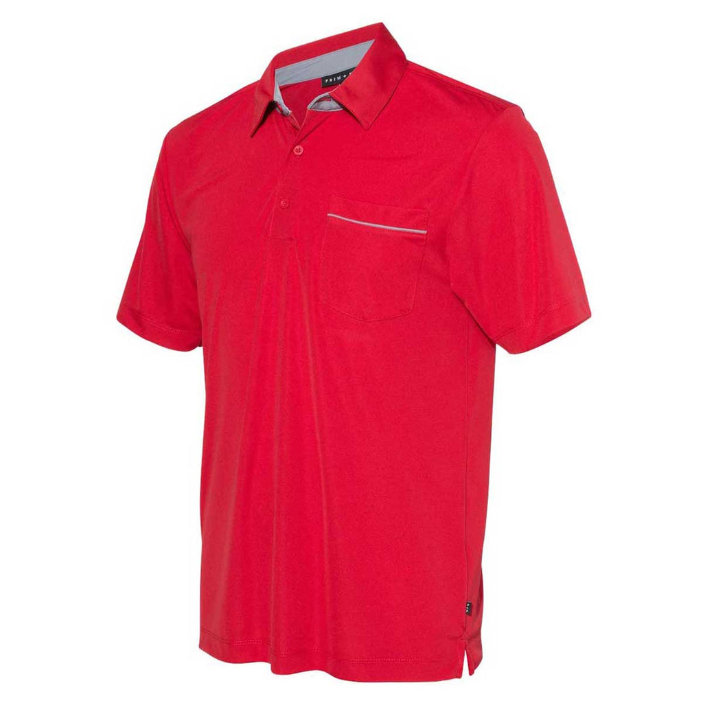 PRIM+PREUX Men's Red/Steel Dynamic Pocket Sport Shirt