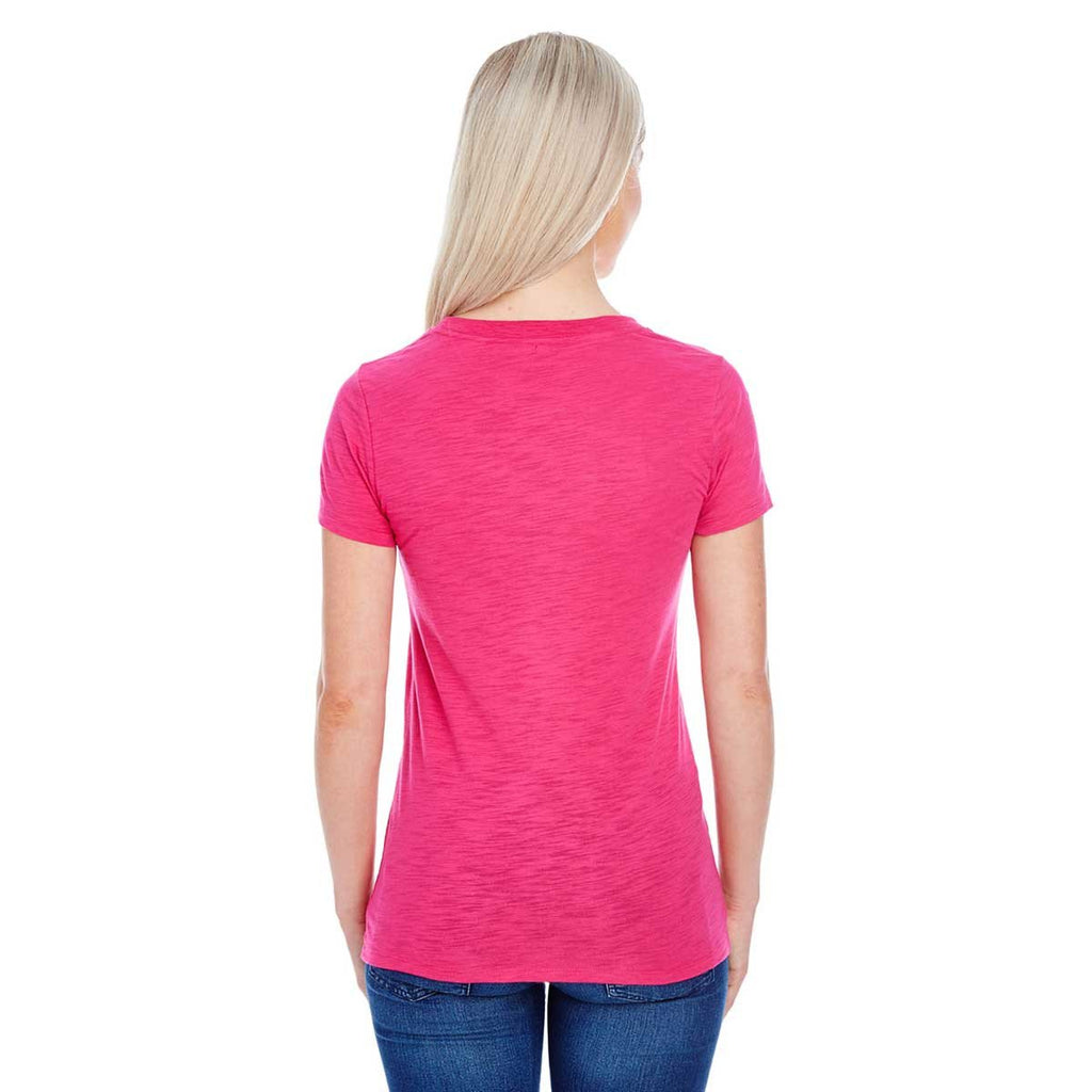 Threadfast Women's Hot Pink Slub Jersey Short-Sleeve T-Shirt