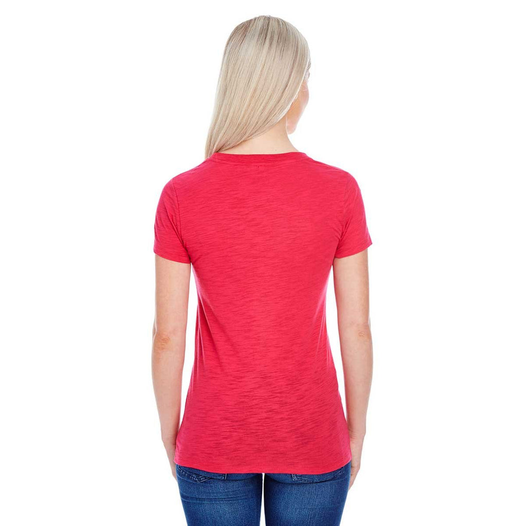 Threadfast Women's Red Slub Jersey Short-Sleeve T-Shirt