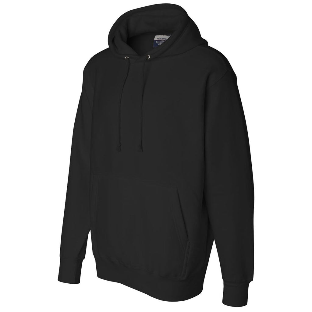 Weatherproof Men's Black Cross Weave Hooded Sweatshirt