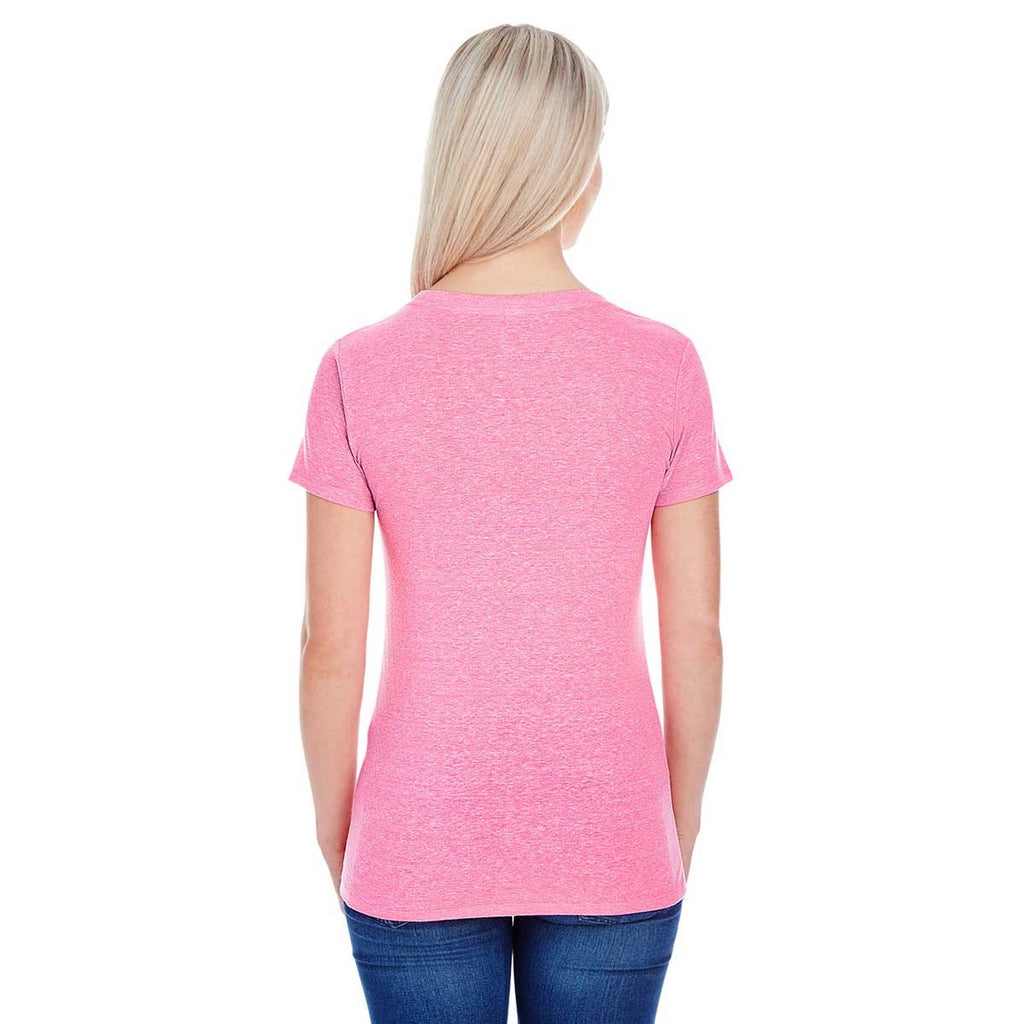 Threadfast Women's Neon Pink Triblend Short-Sleeve T-Shirt