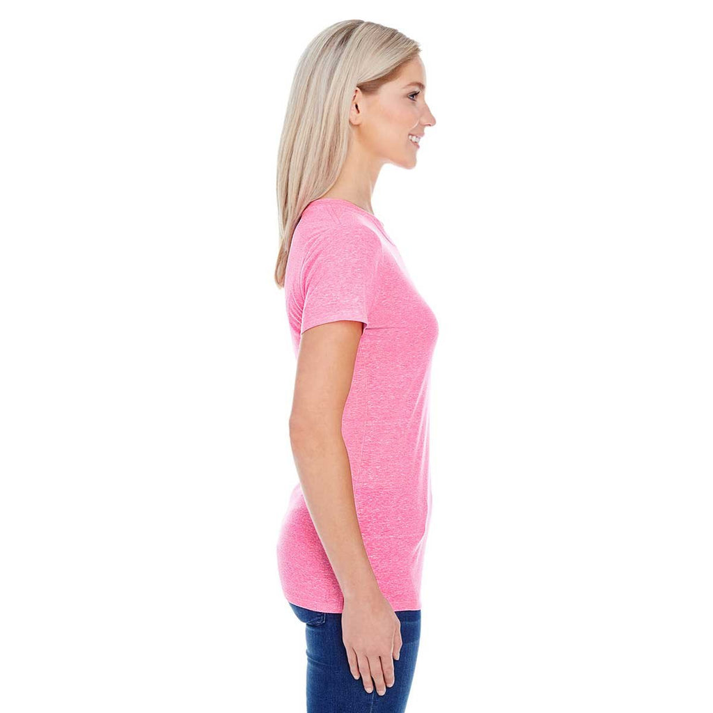 Threadfast Women's Neon Pink Triblend Short-Sleeve T-Shirt