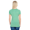 Threadfast Women's Green Triblend Short-Sleeve V-Neck T-Shirt