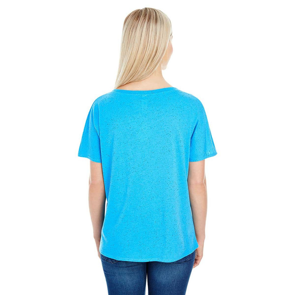 Threadfast Women's Turquoise Fleck Triblend Short-Sleeve V-Neck T-Shir