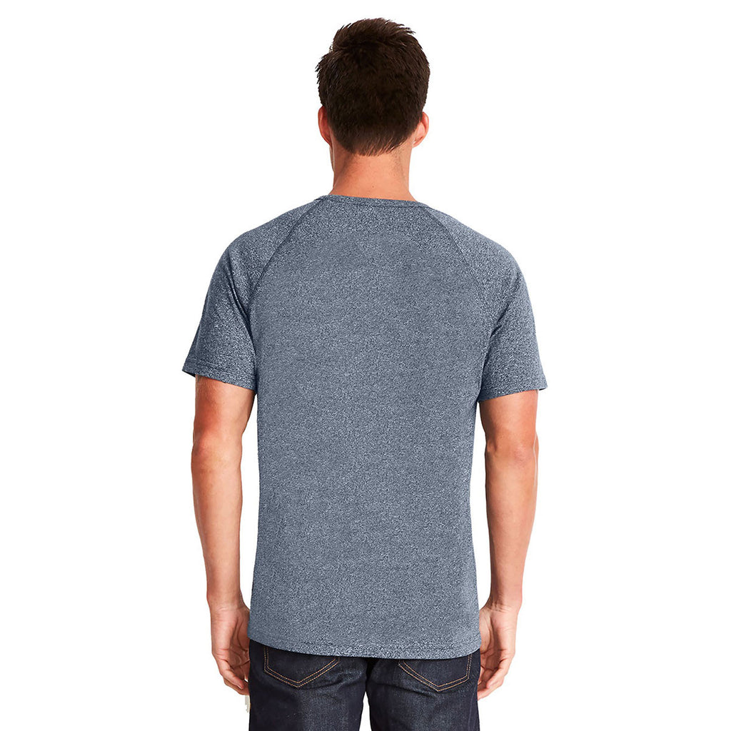 Next Level Men's Indigo Mock Twist Short-Sleeve Raglan T-Shirt