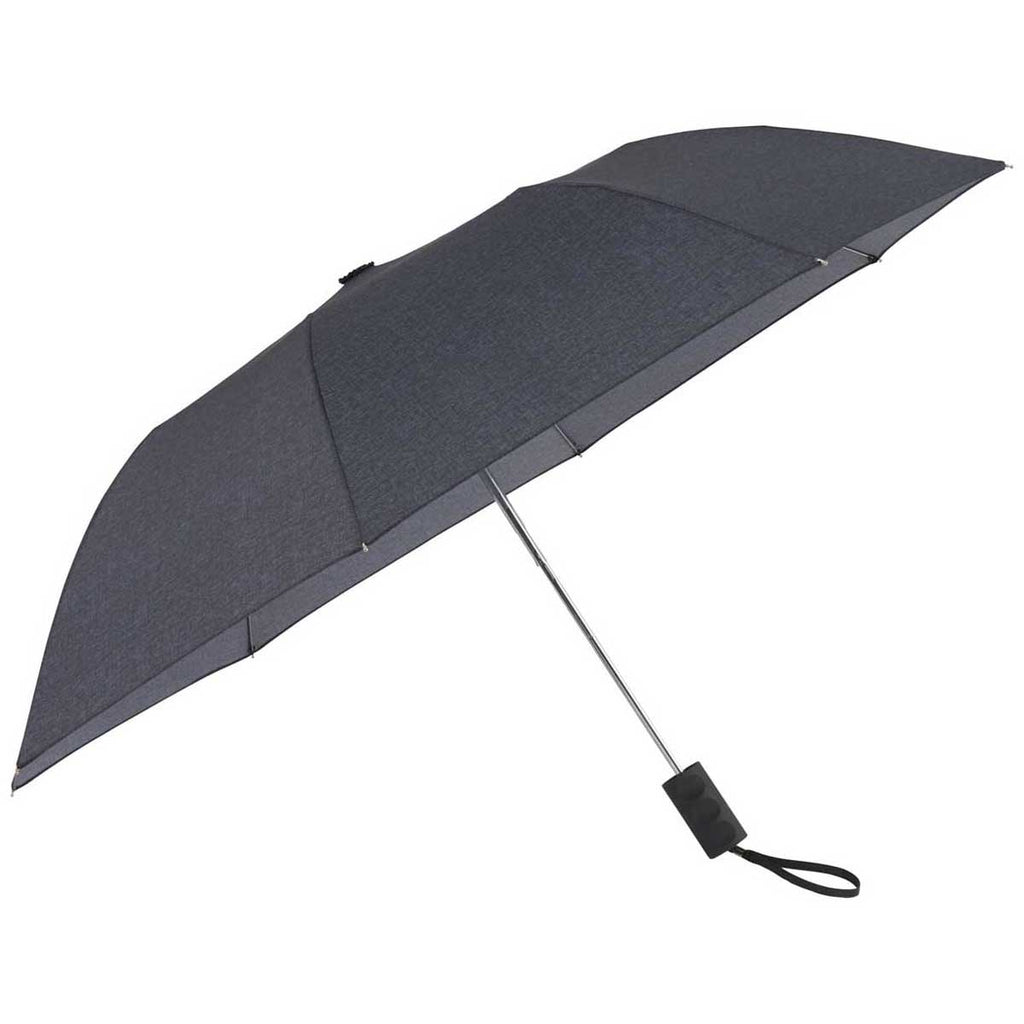 Leed's Black 42" Auto Open Heathered Windproof Folding Umbrella