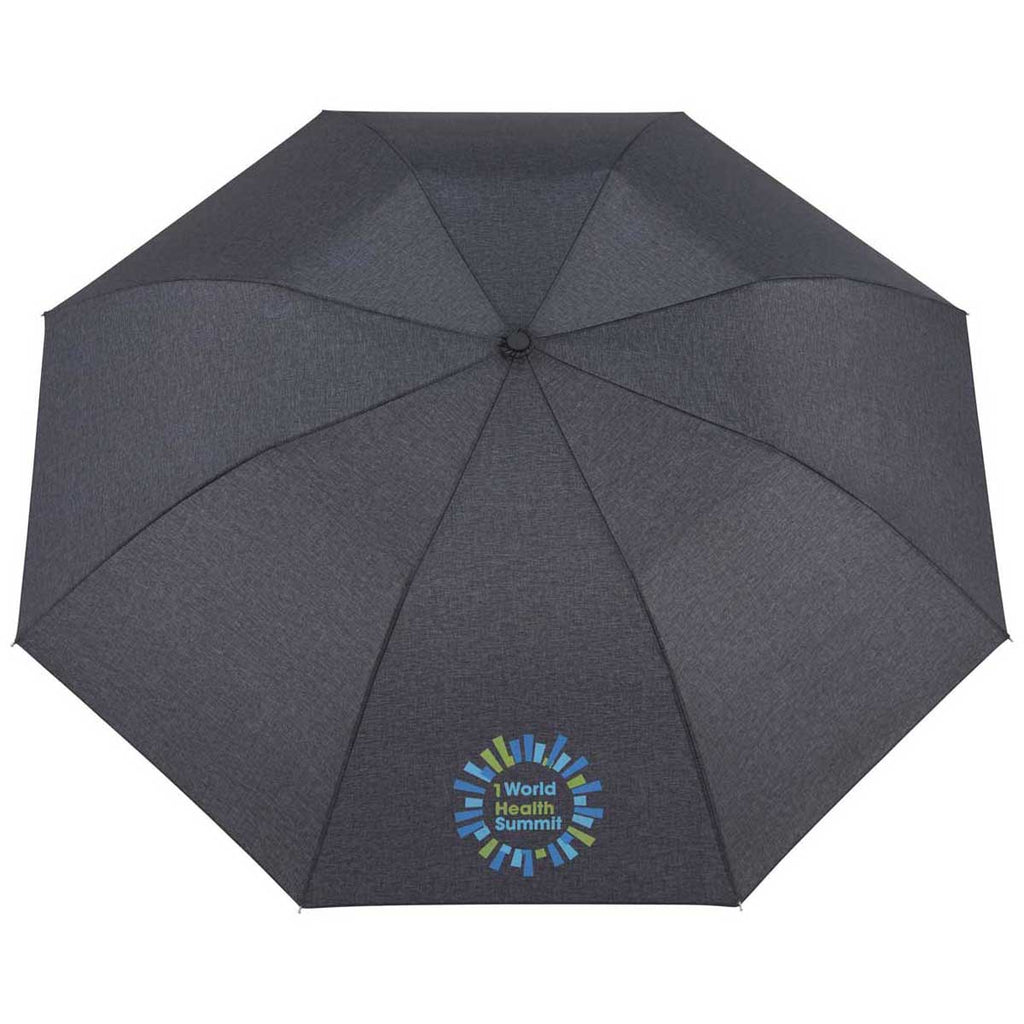 Leed's Black 42" Auto Open Heathered Windproof Folding Umbrella