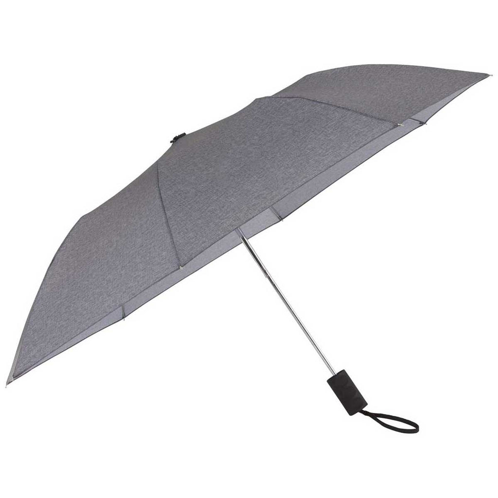 Leed's Grey 42" Auto Open Heathered Windproof Folding Umbrella