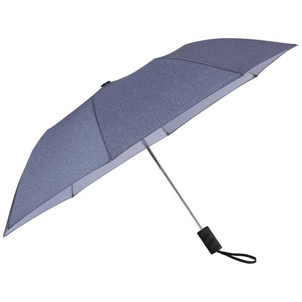 Leed's Navy 42" Auto Open Heathered Windproof Folding Umbrella