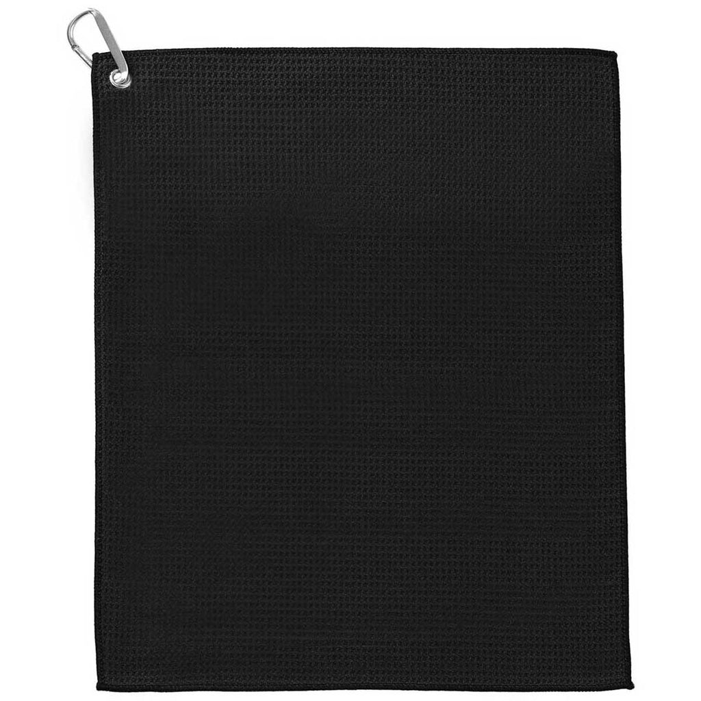 Leed's Black 1.8lb./doz Waffle Weave Golf Towel