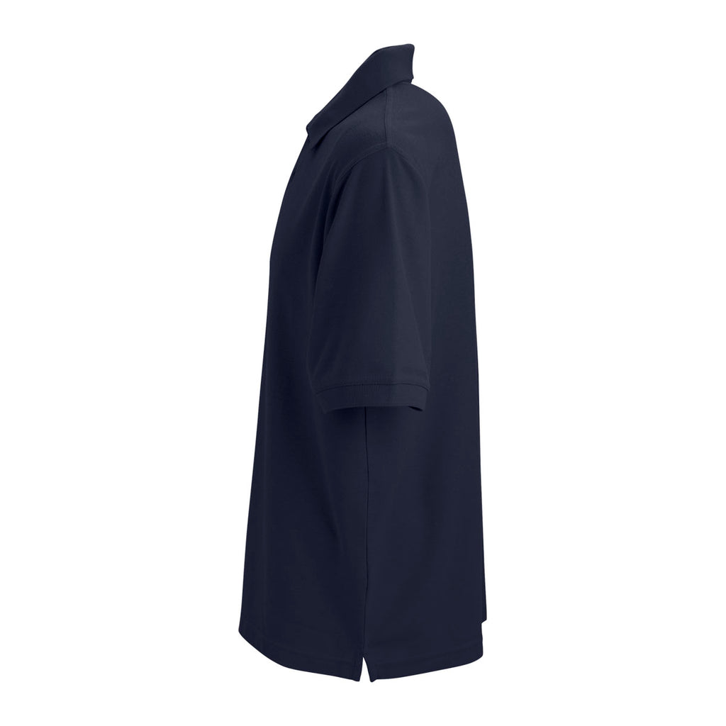 Vantage Men's Navy Soft-Blend Double-Tuck Pique Polo