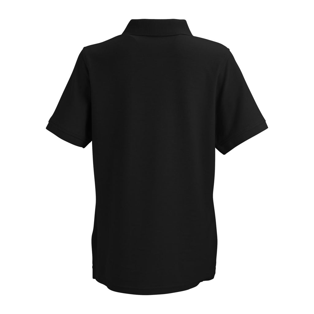 Vantage Women's Black Soft-Blend Double-Tuck Pique Polo