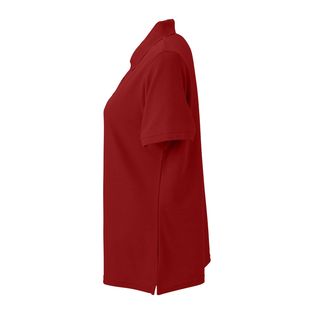 Vantage Women's Crimson Soft-Blend Double-Tuck Pique Polo