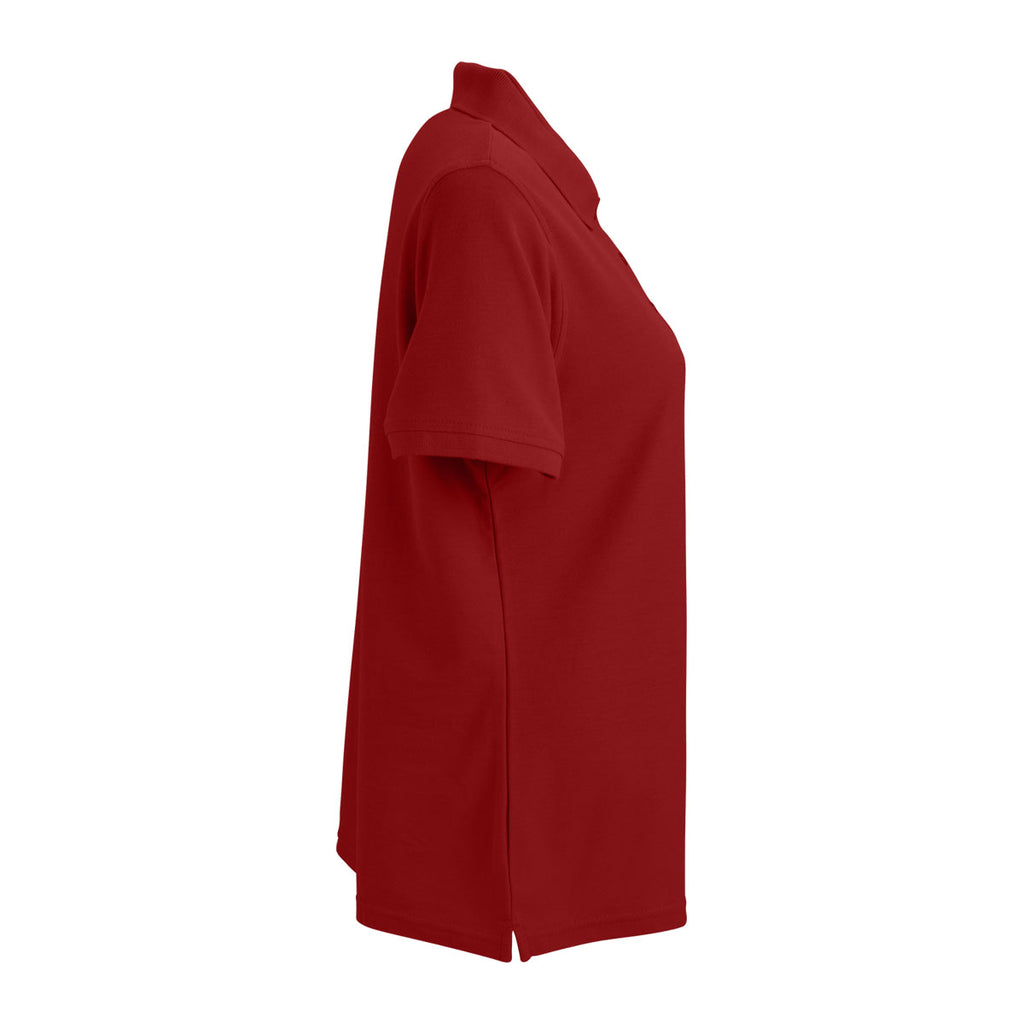 Vantage Women's Crimson Soft-Blend Double-Tuck Pique Polo