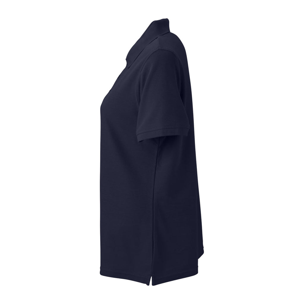 Vantage Women's Navy Soft-Blend Double-Tuck Pique Polo