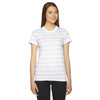 American Apparel Women's Ash White Stripe Fine Jersey Short-Sleeve T-Shirt