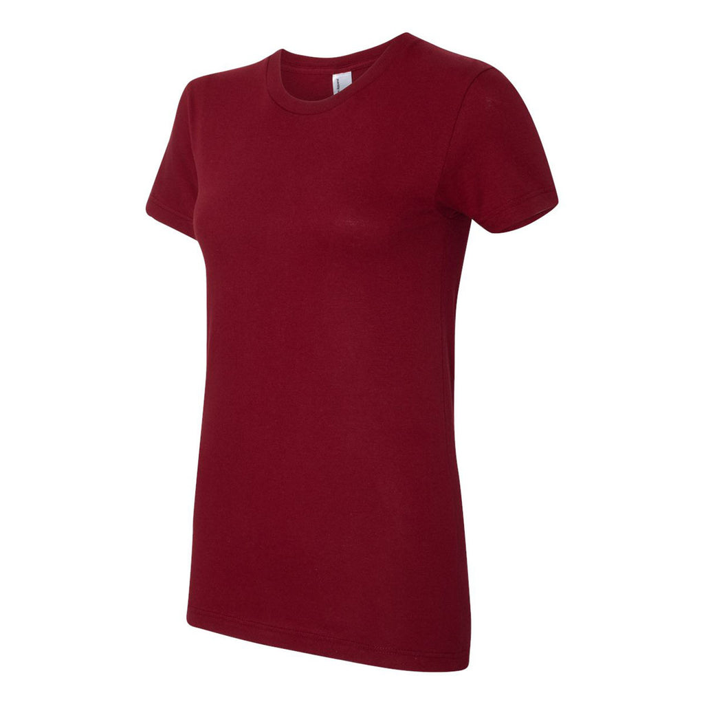 American Apparel Women's Cranberry Fine Jersey Short Sleeve T-Shirt