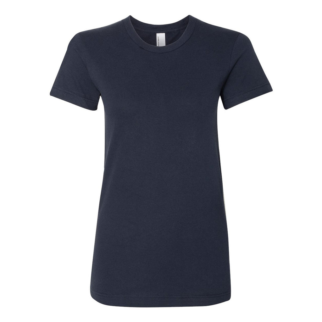 American Apparel Women's Navy Fine Jersey Short Sleeve T-Shirt
