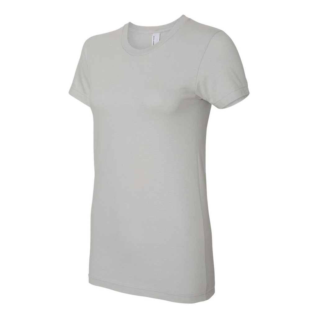 American Apparel Women's New Silver Fine Jersey Short Sleeve T-Shirt