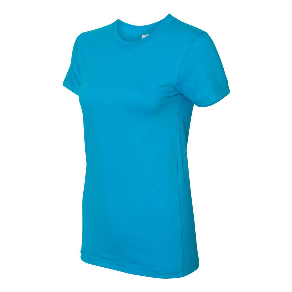 American Apparel Women's Teal Fine Jersey Short Sleeve T-Shirt
