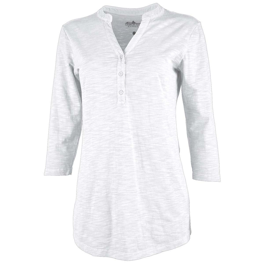 Charles River Women's White Freetown Henley