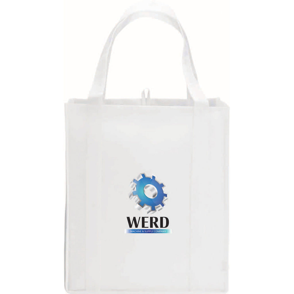 Leed's White Big Grocery Non-Woven Tote