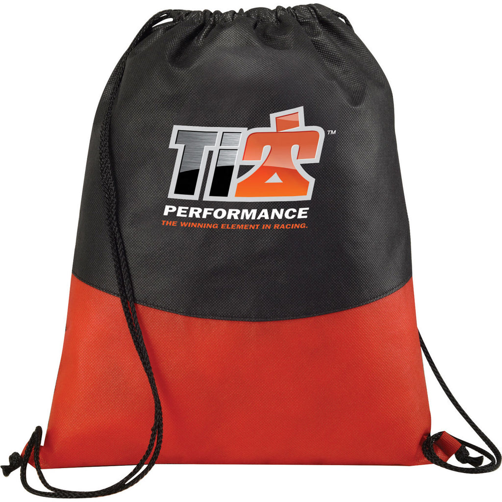 Leed's Red PolyPro Non-Woven Drawstring Sportspack