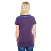 Threadfast Women's Berry Cross Dye Short-Sleeve V-Neck T-Shirt