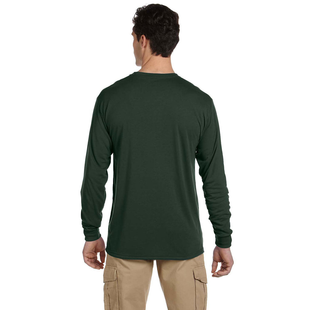 Jerzees Men's Forest Green 5.3 Oz Dri-Power Sport Long-Sleeve T-Shirt